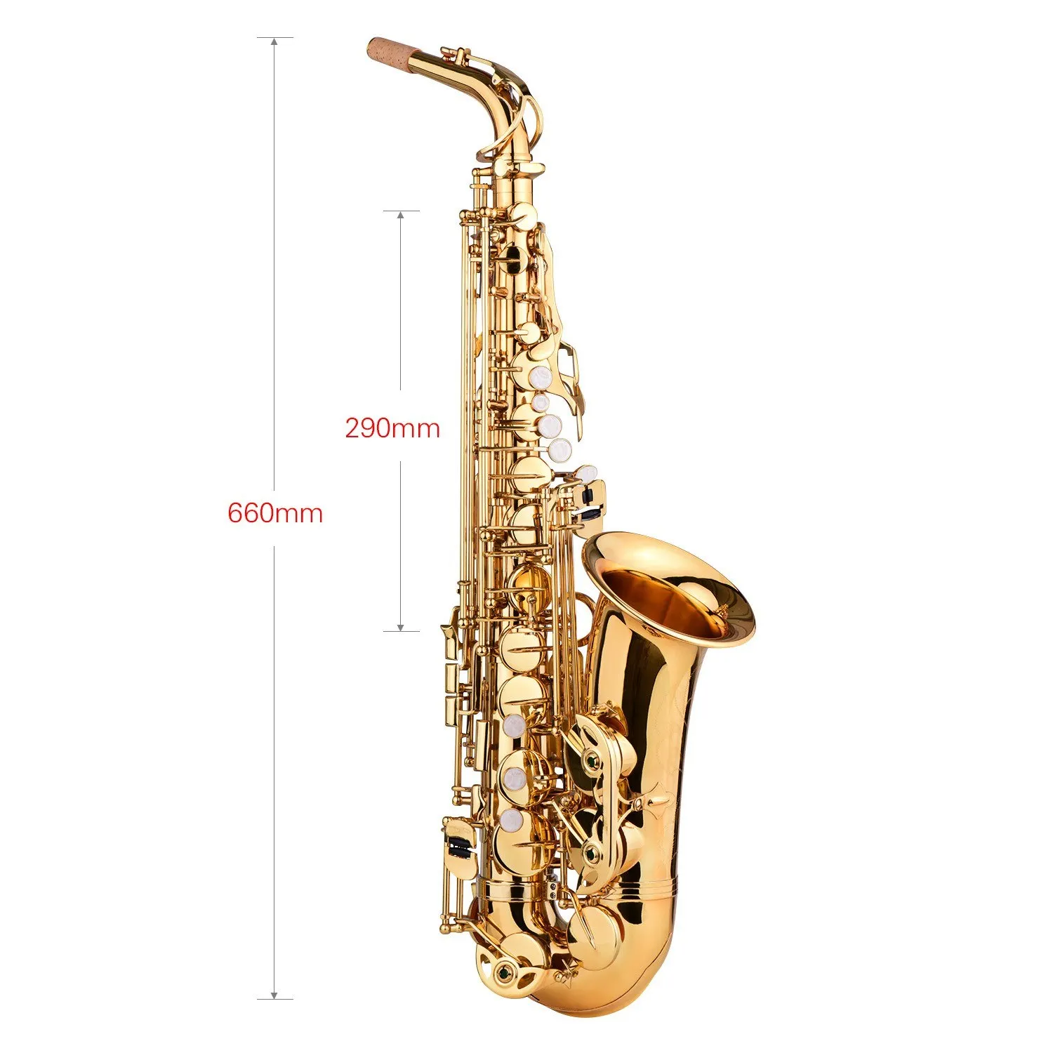 Alto Saxophone E Flat Alto Saxophone Eb Saxophone Gold With Cleaning Cloth Carrying Case