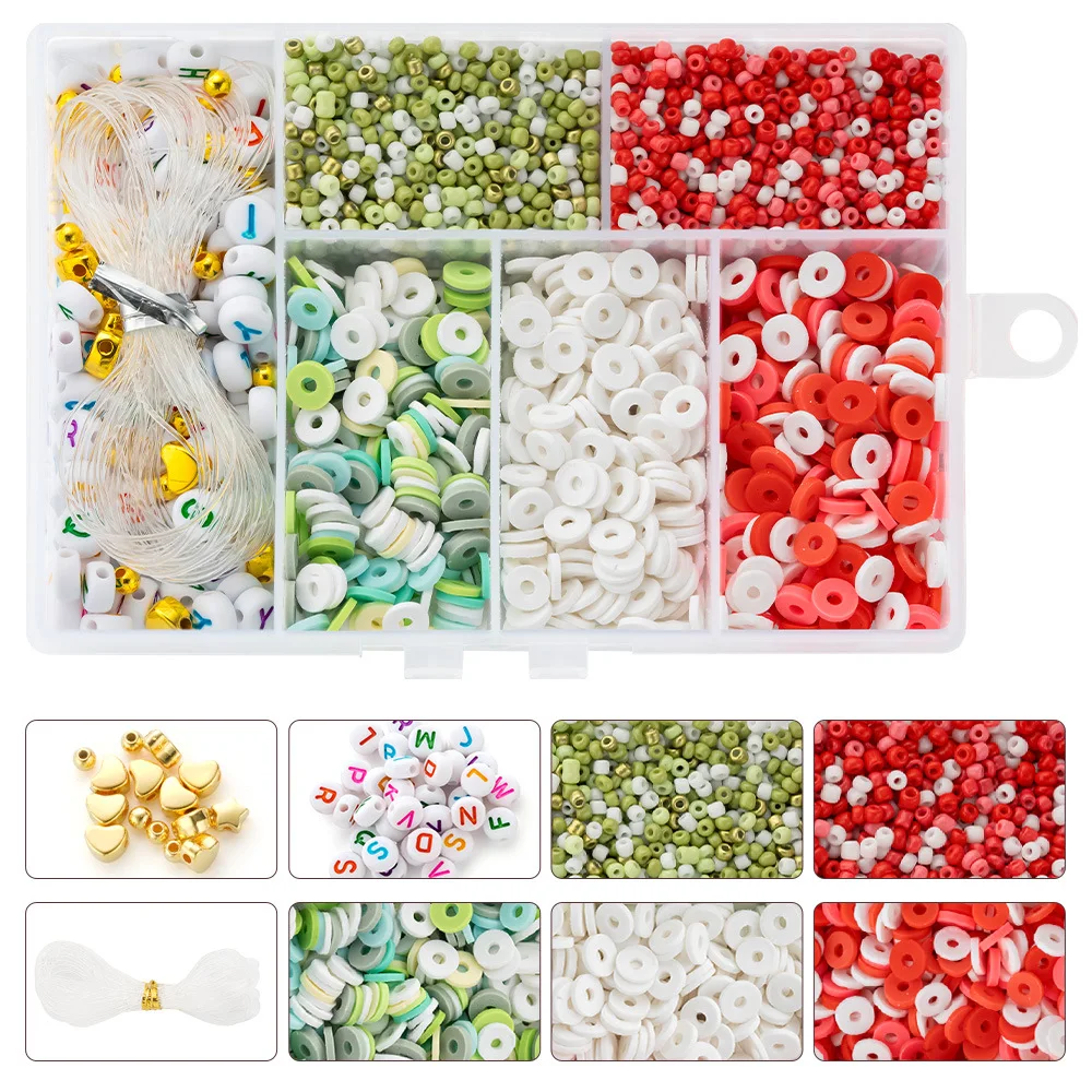 Hot Selling 6 Grids Girls Colorful Charm Beads Clay Making Kit for Diy Jewelry