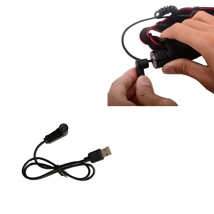 USB Rechargeable 600 Lumen Zoomable Running Headlamp IP65 Outdoor Waterproof Safety Search Rescue Hunting Red Warning Rear Light