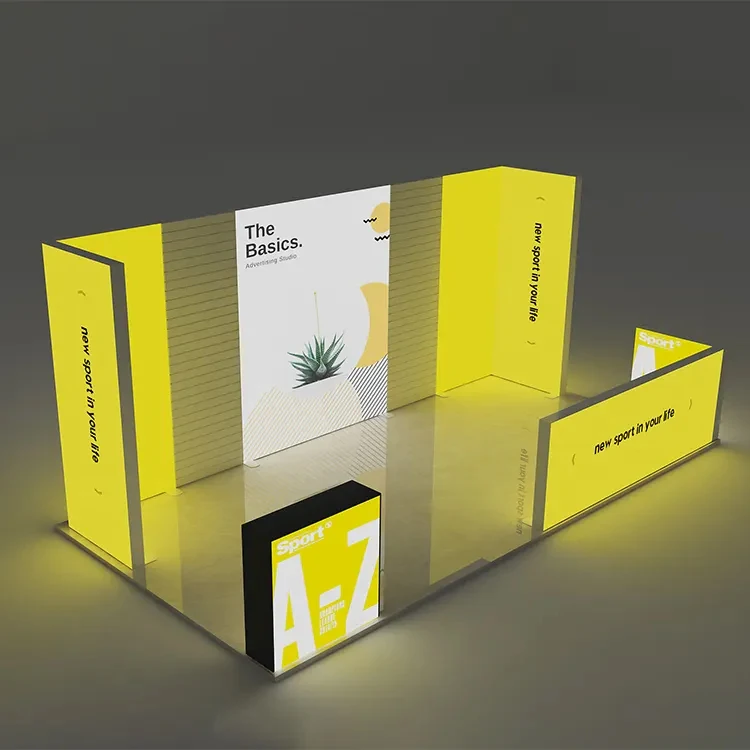 Modular Fabric Frame Led Light Box Displays for Trade Show Exhibition 3*3M