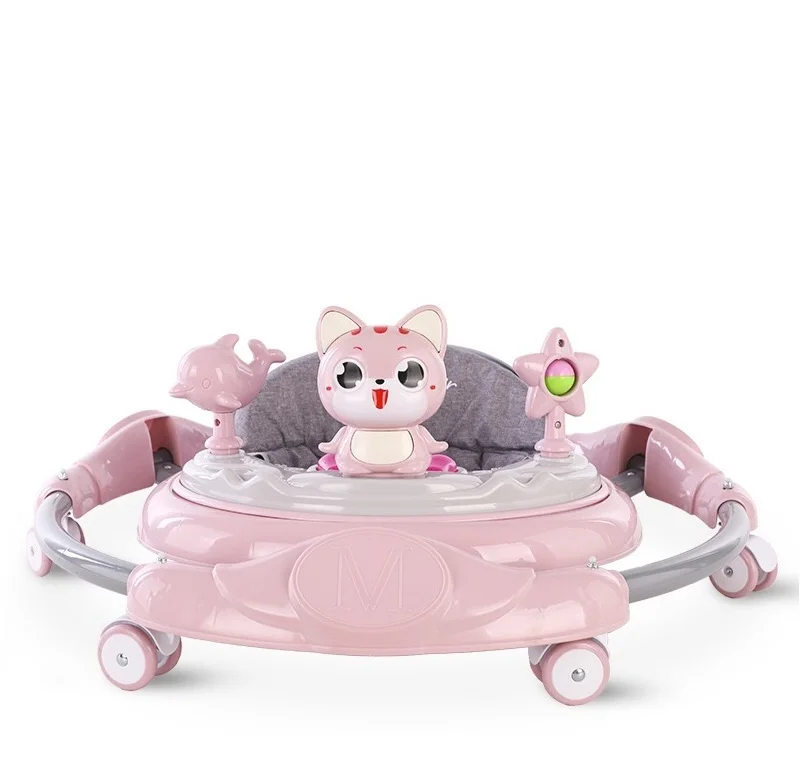 2021 Baby Walking Chair Plastic baby toys walker for toy walker musical children toy stroller  4 in 1 Steel Frame