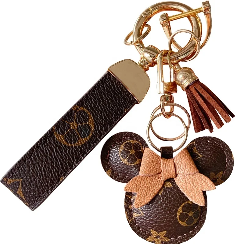 Cute Holder Luxury Custom PU Leather mickey Keychain Accessories Key ring Key chain Keychain