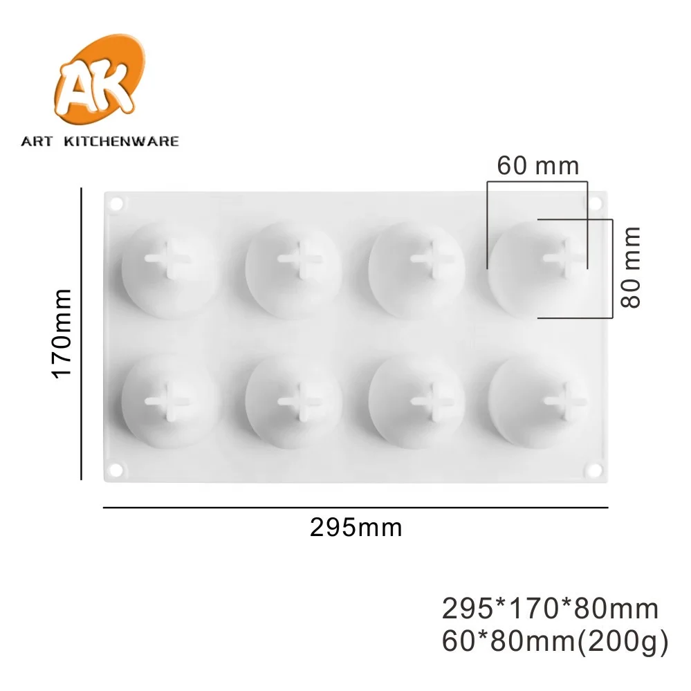 AK 8cavities Pear Silicone Moulds 3D Mousse Cake Molds DIY French Dessert Molds Pastry Baking Tools Cake Art MC-64