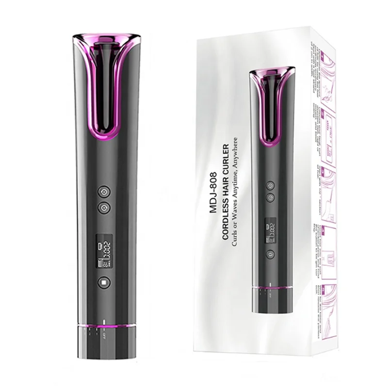Wireless Portable Automatic Curling Iron Auto Rotating Electric Cordless Hair Curler Wand
