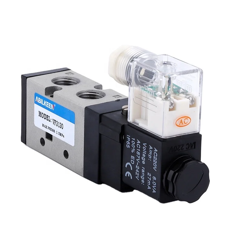 
Best Selling VF3530 Double Electrical Control 5/3 Midst Pressure Way G1/4 Miniature Pneumatic Solenoid Valve 220V 