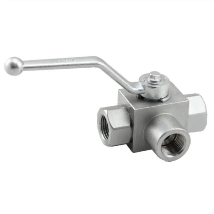 Hydraulic Suppliers High Pressure 3-Way Ball Valve --KHB3K G1/4' BSP Thread For Crane