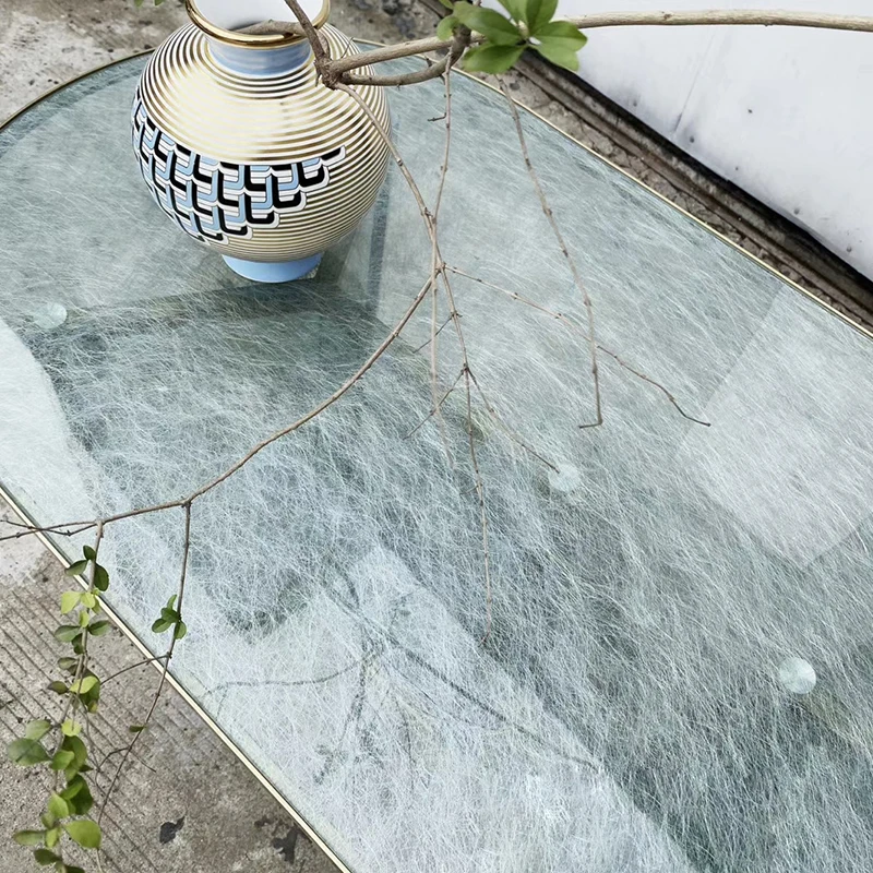 Fashionable Popular Oval-shaped Glass Dining Table For Dining Room