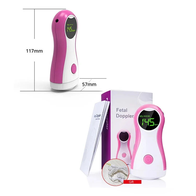 Factory ManufacturingLCD Display Fetal Doppler Rate Baby Heart Beat Doppler Fetal Monitor