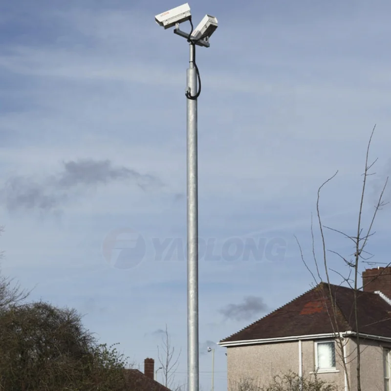 Yaolong Design 3m White Powder Coat Finished Waterproof Security Used Street Light Pole With Base Plate