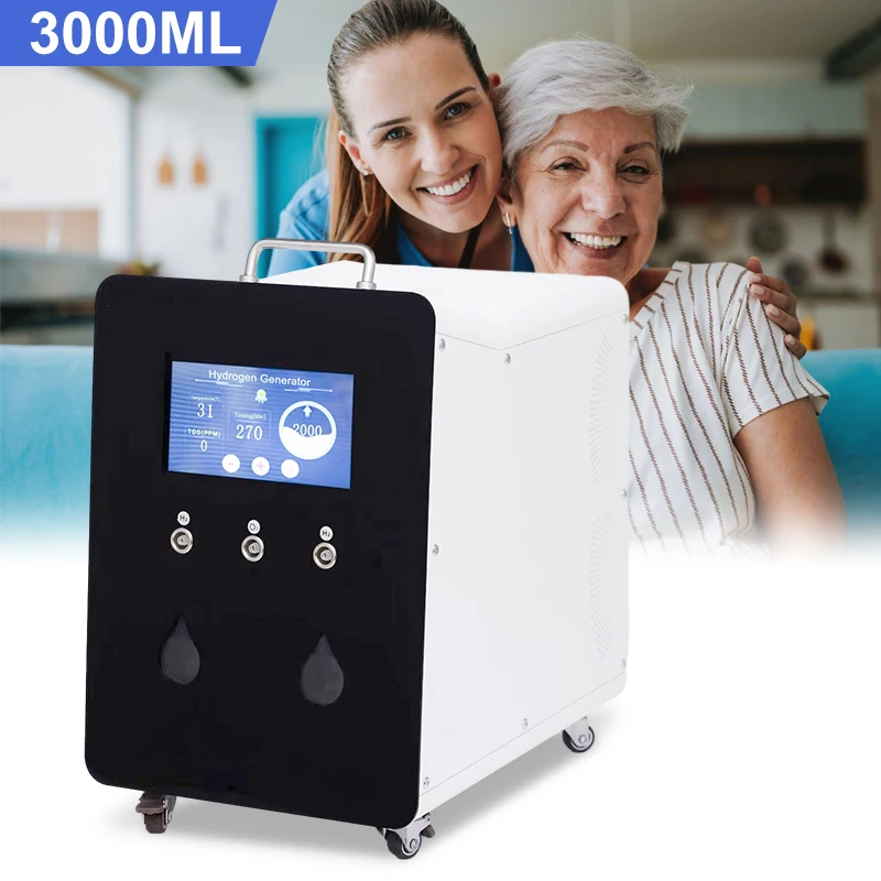 PEM H2 Molecular Brown Gas Hho maquina de hidrogenoTherapy Inhalation Machine Hydrogene Water 3000ml Home Hydrogen Generator
