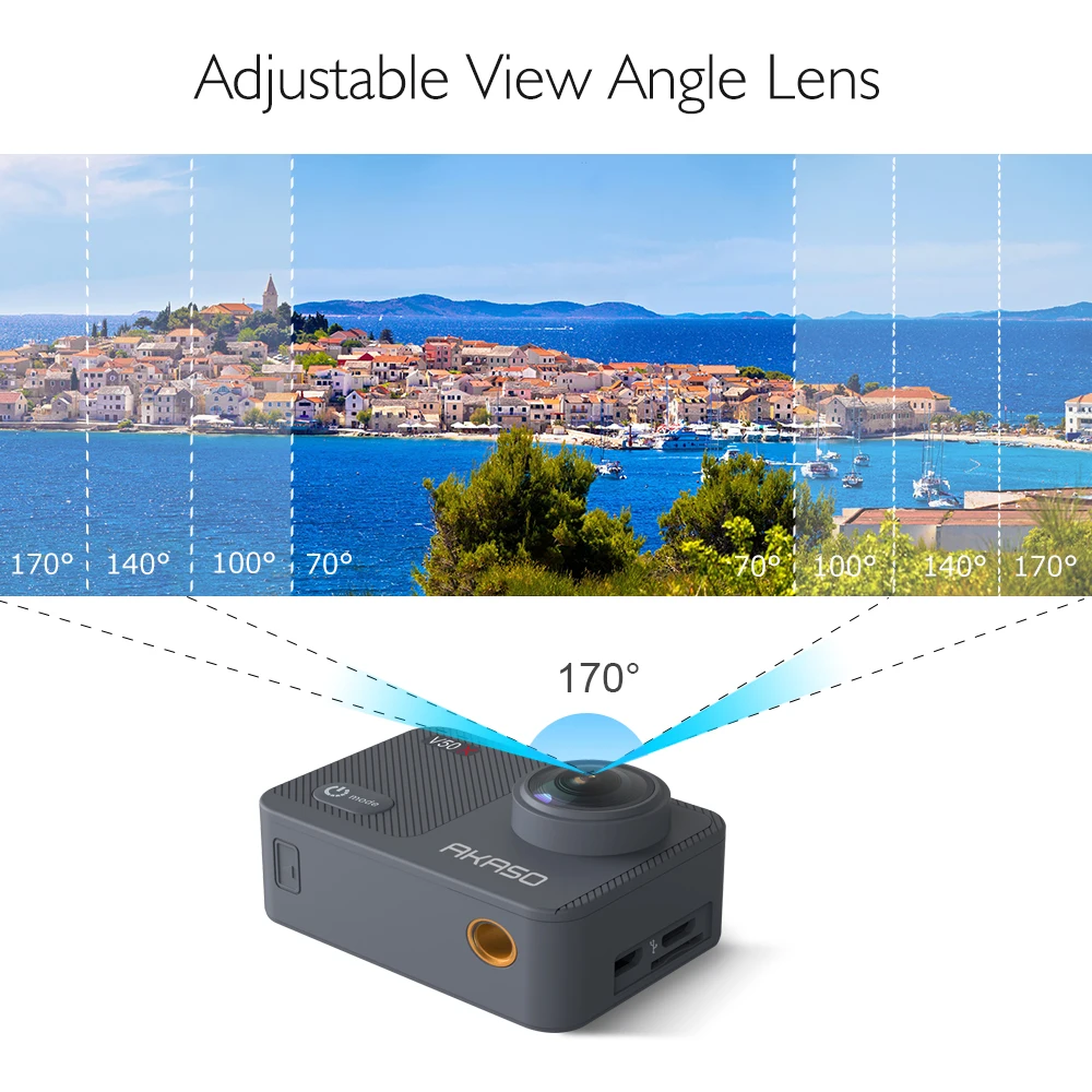Akaso v50x Mini 1080P программное обеспечение быстрой доставки интерполированная 4K Wifi подводная спортивная лучшая 2020 Водонепроницаемая Экшн-камера