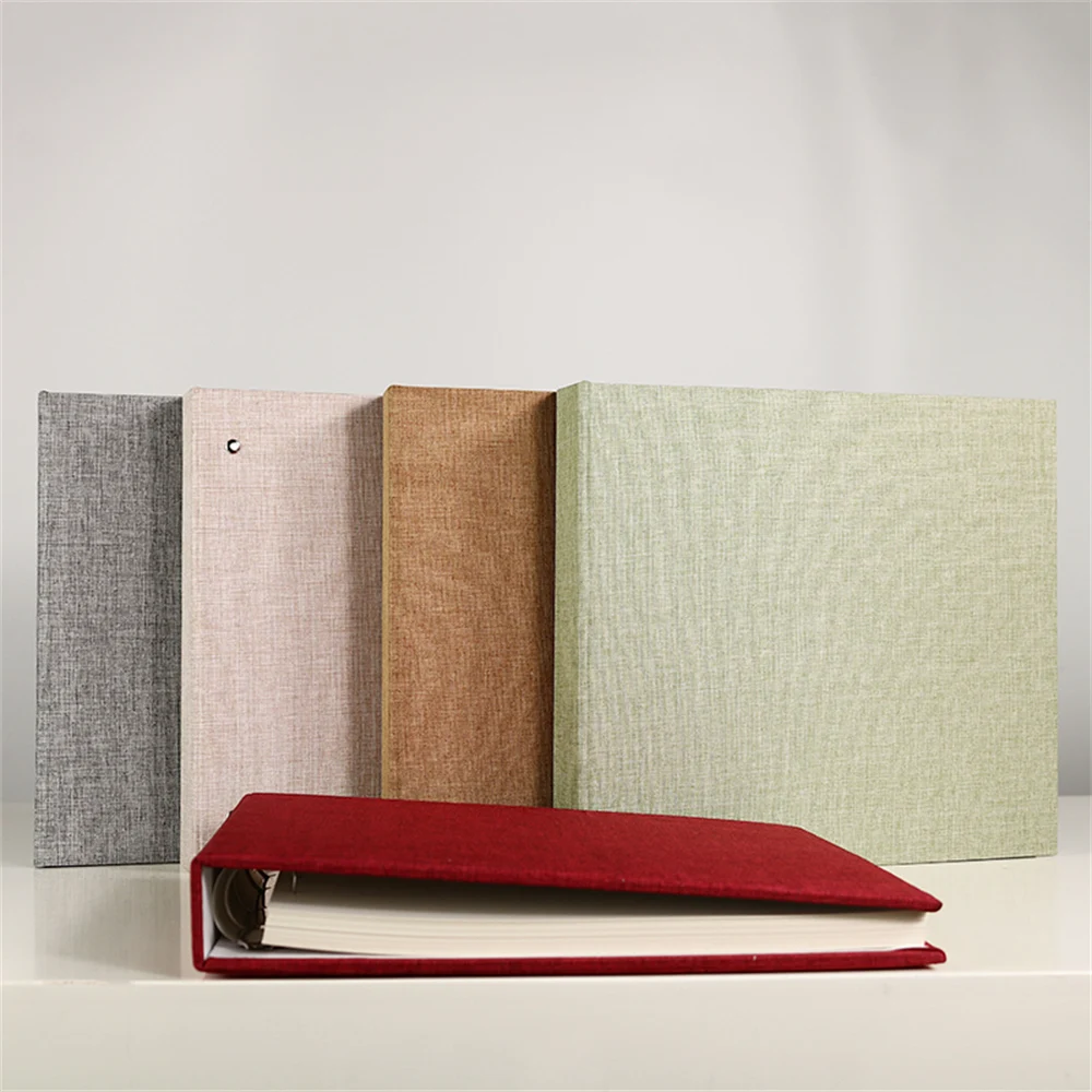 Wholesale Top Quality Cloth Cover Fabric Linen Custom Photo Album with Self Adhesive Page