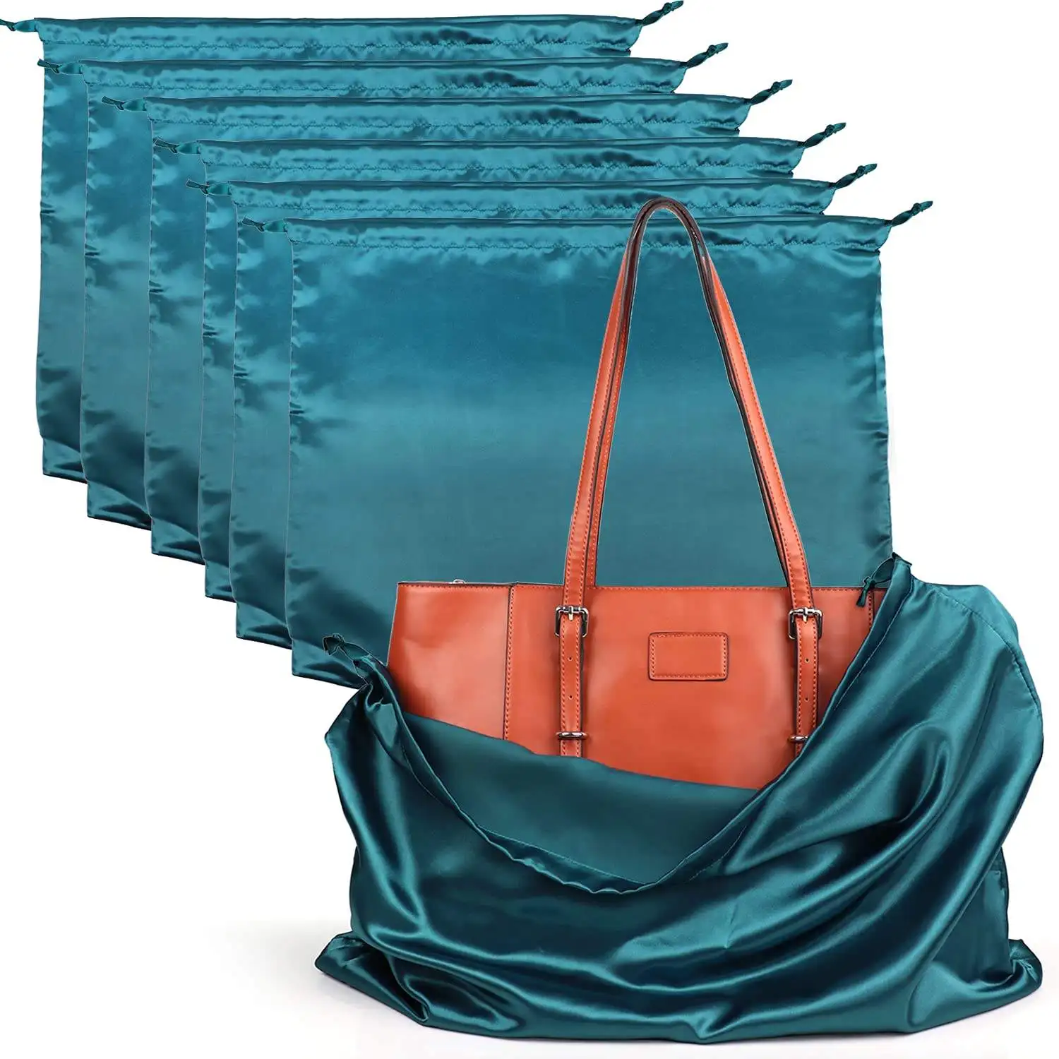 Luxury Purse Shoes Covers Custom Logo Dustproof Storage Large Silk Pouch Satin Drawstring Dust Bag For Handbags