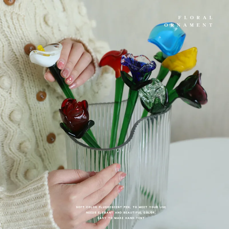 Декоративный стеклянный прекрасный букет цветов вечные Цветы Роза для украшения дома