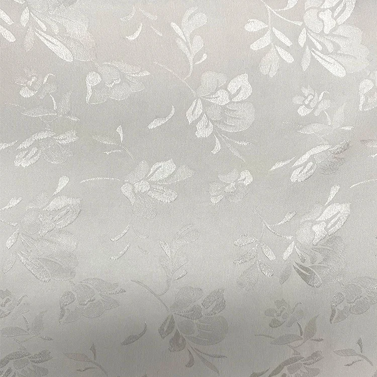 Professional Satin Jacquard Embroidered Printing 100% Pure 100% Silk Fabrics Custom Colors 100% Silk Knitting Fabric For Dress