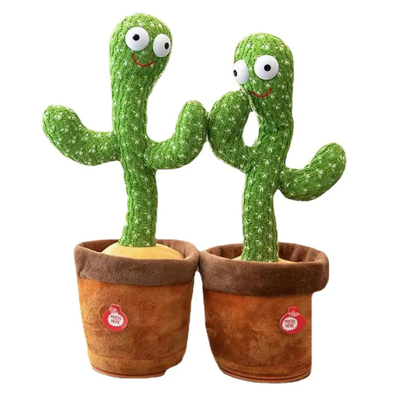 Hot Selling Electronic Baby Smart Talk Toy Dancing Singing And Shaking Cactus Plush Toy