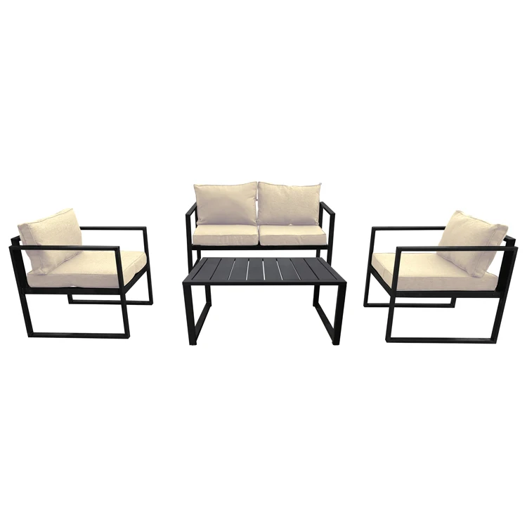 2022 New Design Luxury Comfortable Outdoor Furniture Conversation Set Metal Fabric Frame Sofa Set  Furniture