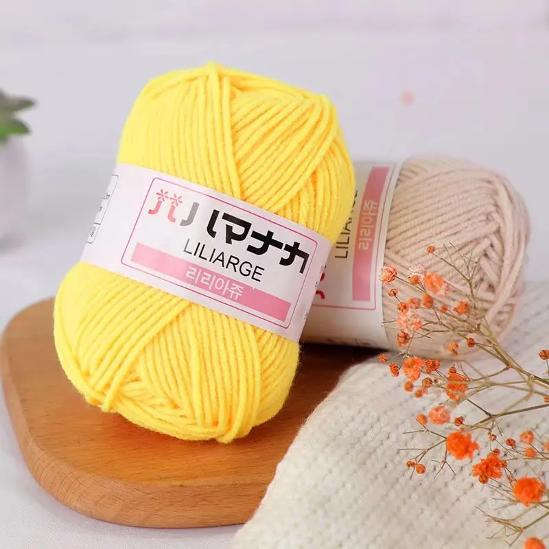 mengchu 25g 4ply Milk Cotton Crochet Yarn Hand Wholesalers Knitting Cotton Acrylic Yarns