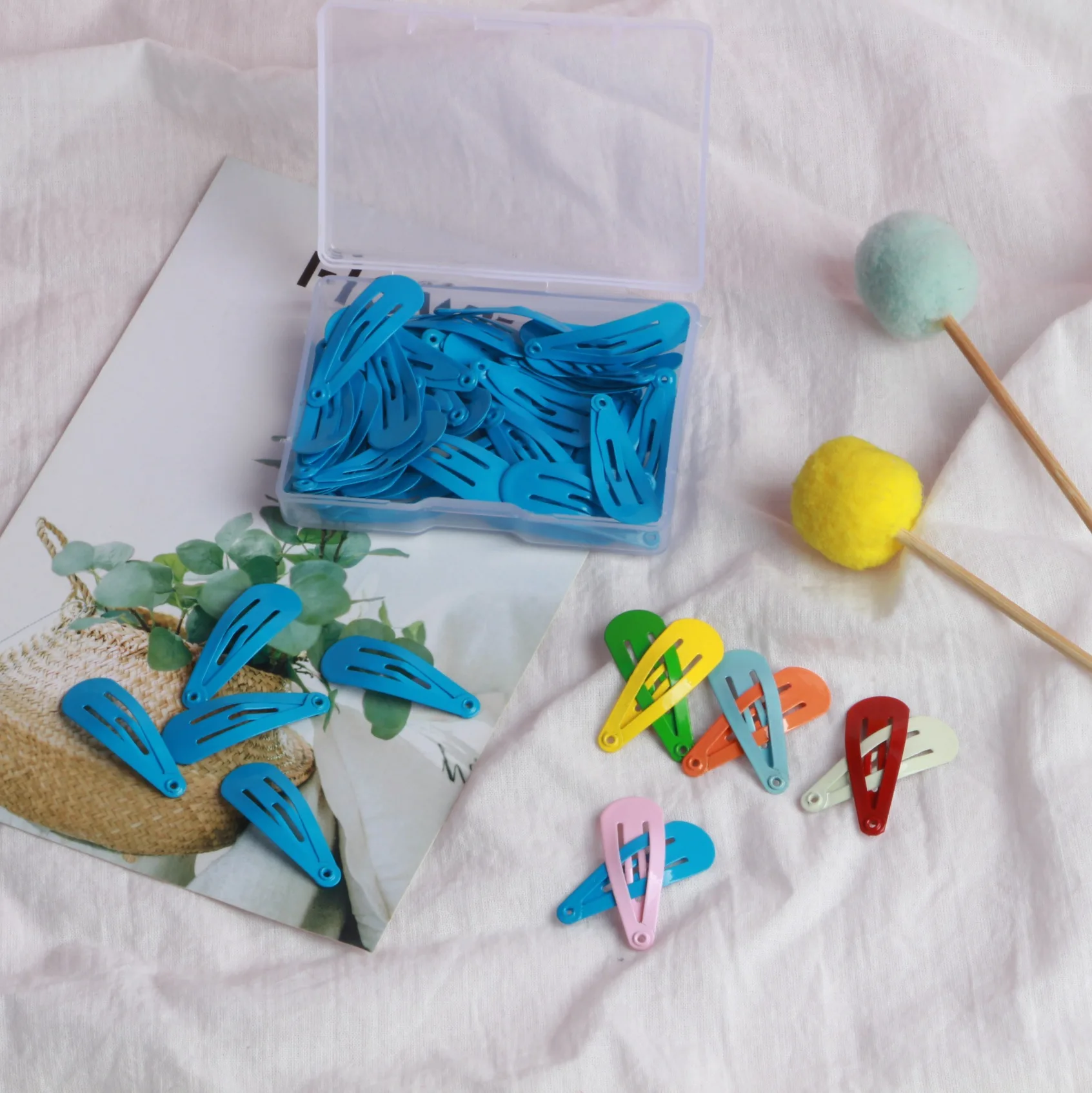 Manna 50Pcs/box 3cm Colorful Hair Accessories for Kids Cute Candy Color Mini BB Clip Bangs Clips