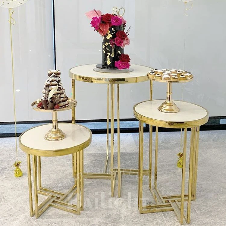 Bailight Wedding plinth stand stainless steel base square wedding cake table