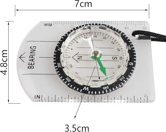 Peakout Professional manufacturer supply Multi-Functional 35MM scale map compass Geocaching compass Wilderness