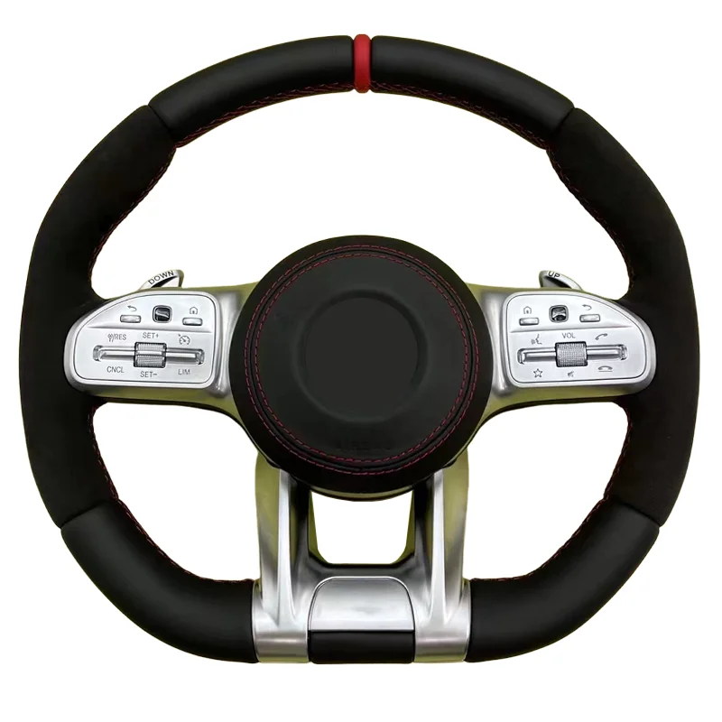 AMG Leather steering wheel for Mercedess Benzs AMG A, C, S-Class W205 W207 CLS W218 W217 C217 X217 W124 GLB C55 C63s C63