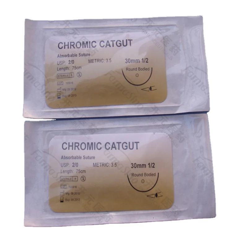 
CE passed Medical surgical suture with needle chromic catgut 