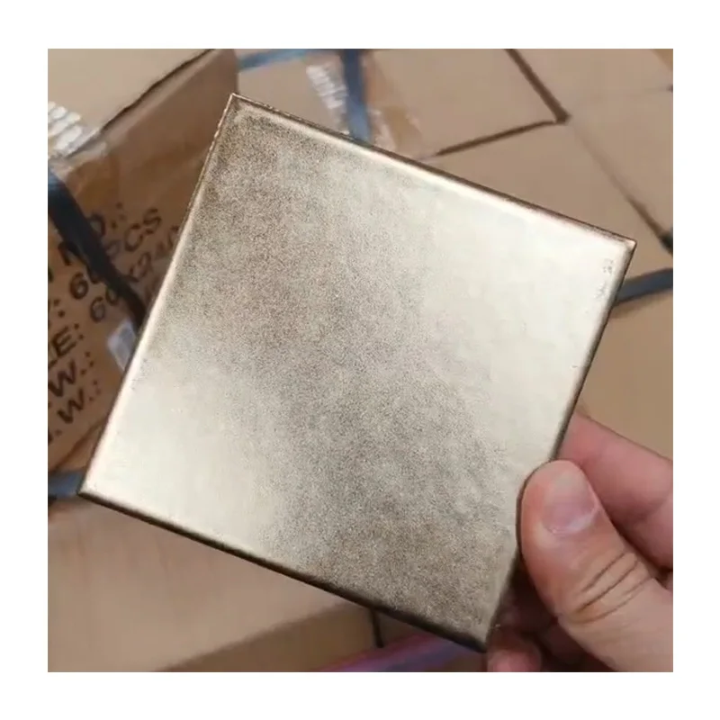 Gild 100*100mm Wall Tile Glazed Porcelain Tiles Square Edge Trim Golden Ceramic Tile