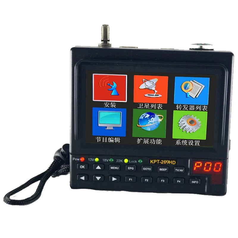 TFT IPS DVB-S/S2 Video KPT-269HD Full HD Monitor Satfinder Meter Sat Finder Digital Satellite TV Receiver