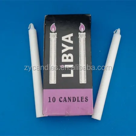 libya candles10pcs Burning Non Drip Lighting  White paraffin wax made factory