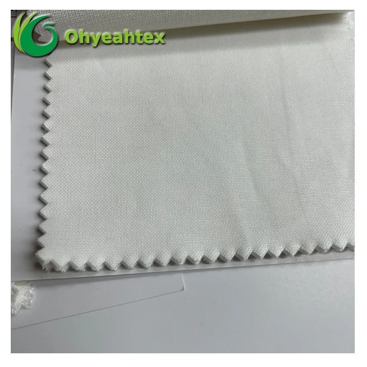 PFP Linen Cotton Woven Plain Fabric For Tshirt Dress Stock Ready Colors White Suitable For Digital Printing