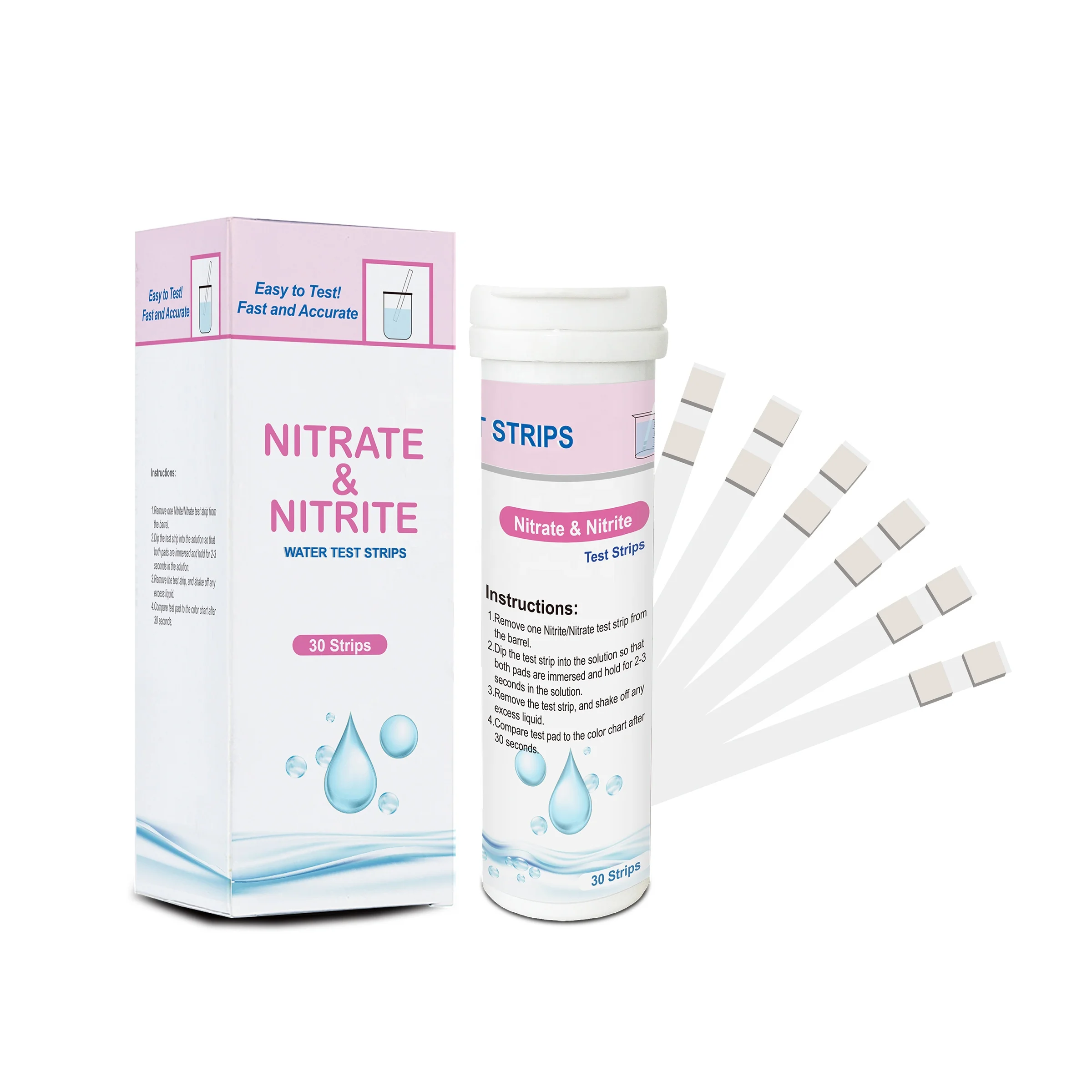 Food safety Aquarium Pond Well Drinking water Test Total Nitrate (as NO3) or Nitrite (as NO2) Water test Strips