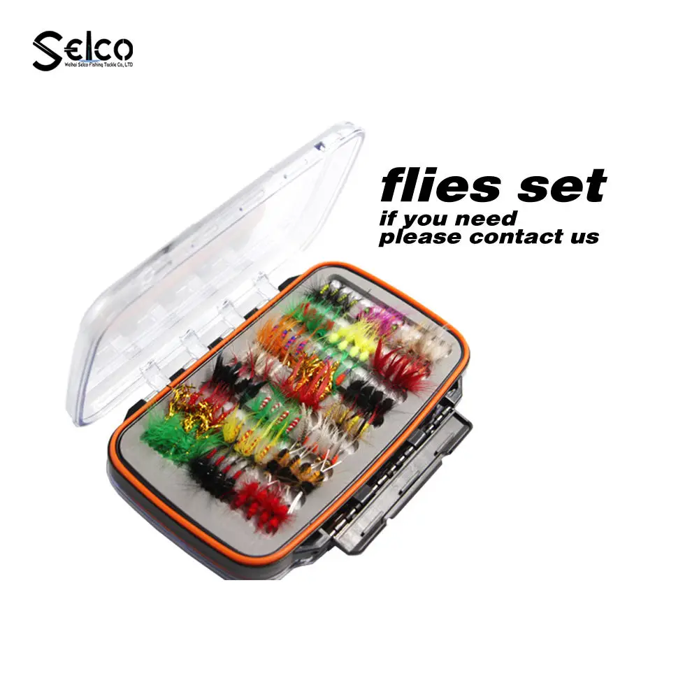 Selco High Quality Clear Plastic 19*12.2*4cm Waterproof Fly Fishing Box Lake River Stream Ocean Boat Fly Fishing Tackle box