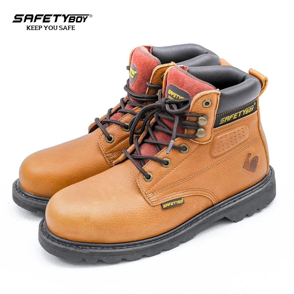 Best-selling Safety boots High quality SAFETYBOY YP5205 Men boots Rubber Sole Genuine leather Safety shoes
