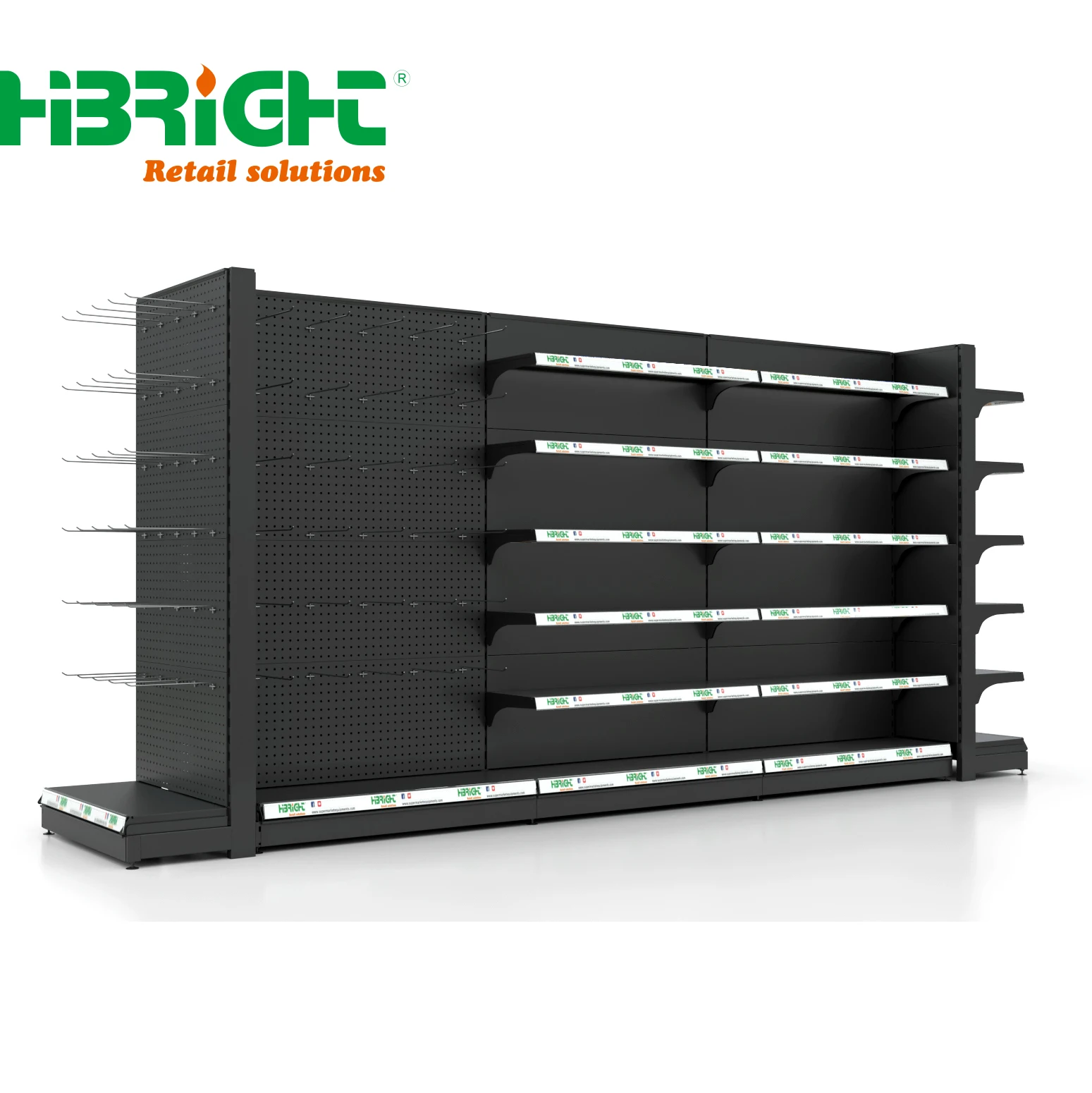 Factory Low Price Heavy Duty  Metallic Grocery Display  Rack Supermarket Shelf Convenience Gondola Gondola