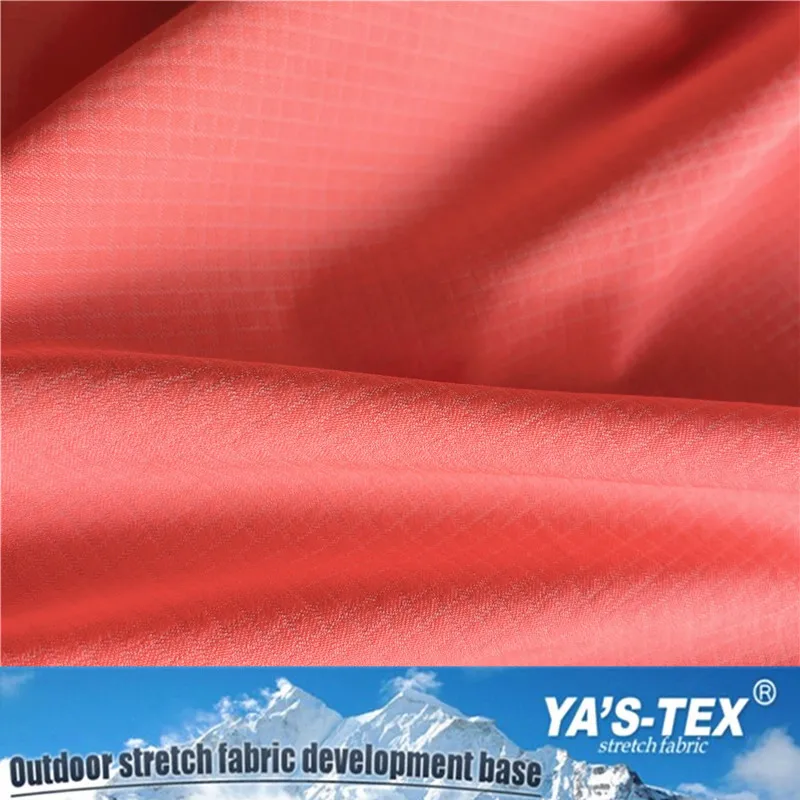 
70% polyamide 20% polyester 10% spandex elastane grid fabric waterproof ripstop textile for outdoor wear 