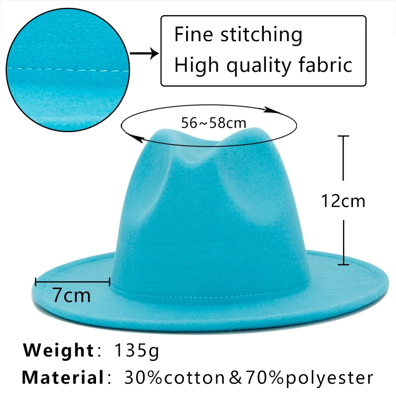 Custom High Quality Wide Brim Panama Fedora Hats Women Wholesale 2022 Wool Felt Classic Party Fedora Hats Men