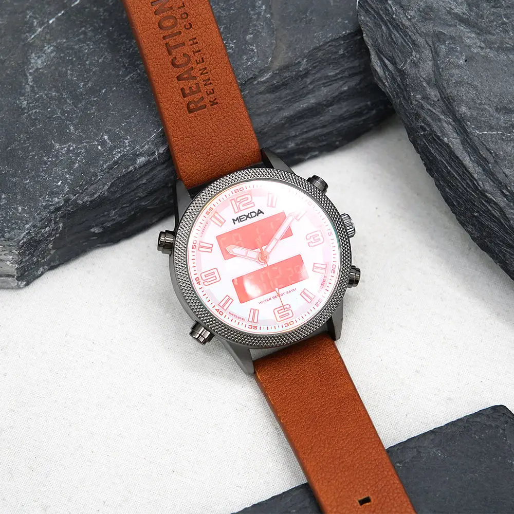 Mexda Hot Sales High Quality Fashionable Jelly Leather Watch Trendy Custom Sports Digital Dial Quartz Watch Simple