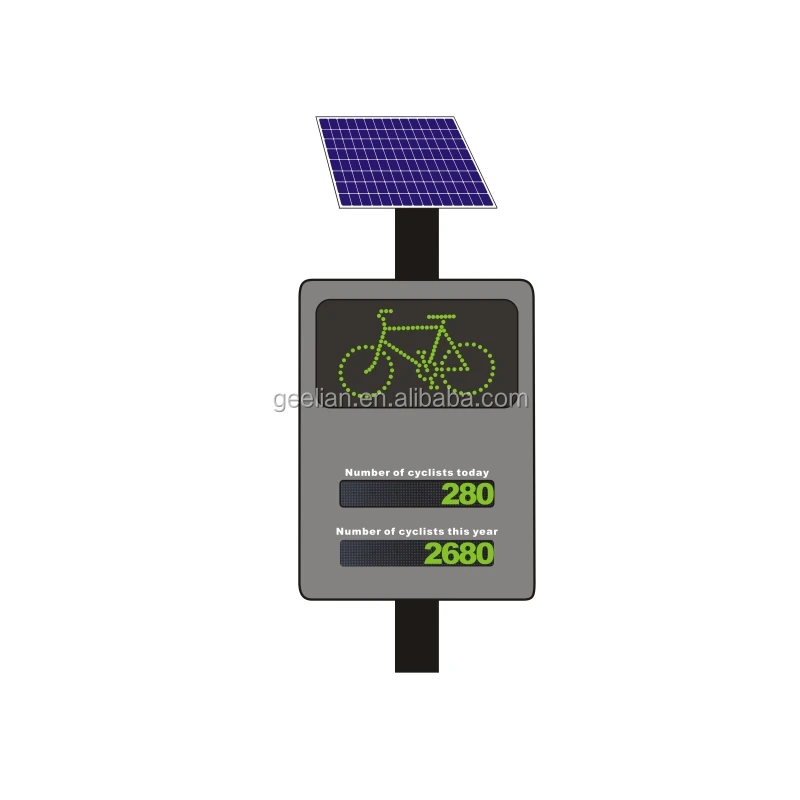 Solar Power Radar Detector LED public traffic vehicle automatic passenger bike counters with GPRS GPS device