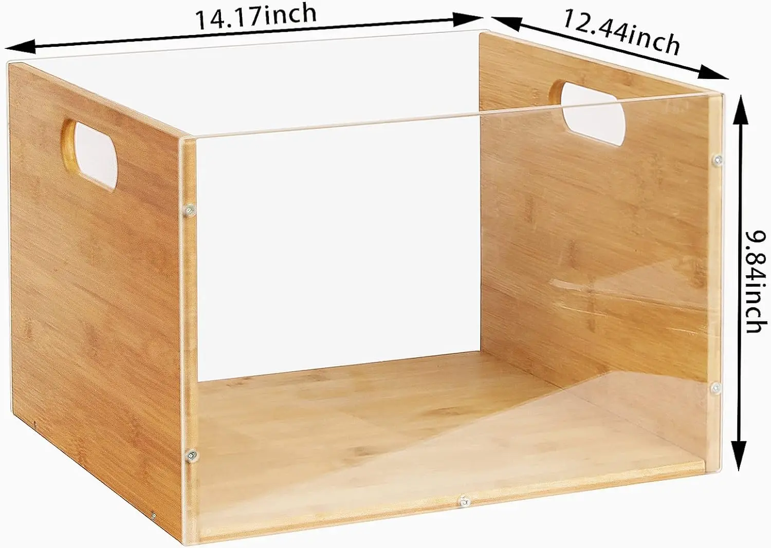 customized wholesale wooden bamboo boxes with handle visible display boxes wooden and acrylic wooden crate