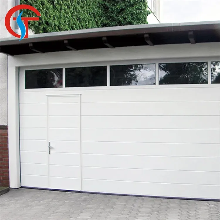Sectional Garage Doors Aluminium Tempered Windows Automatic Sandwich Panel Overhead Garage Door Roller Shutter Door For Villa