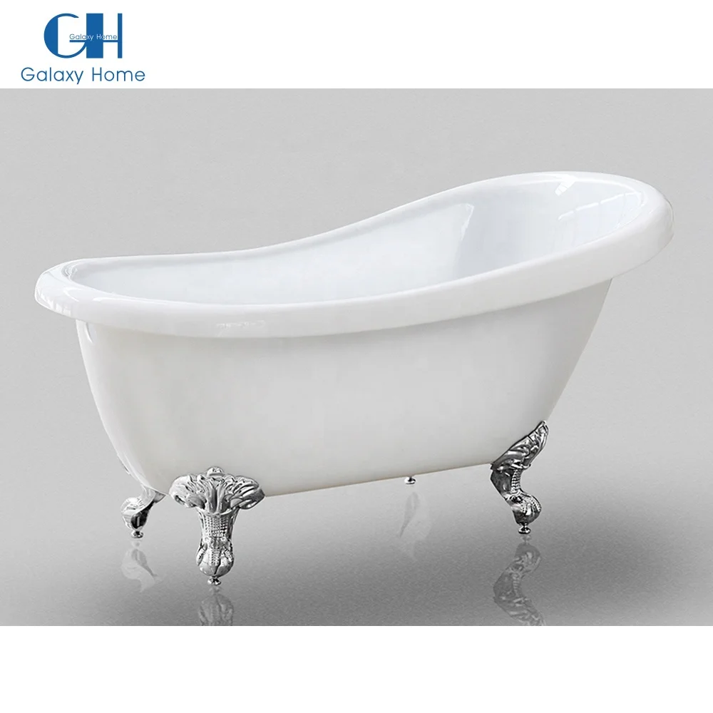 Modern Hotel Bathroom Bath Tub Elegant Design Acrylic Claw Foot Freestanding White Bathtubs With Four Legs