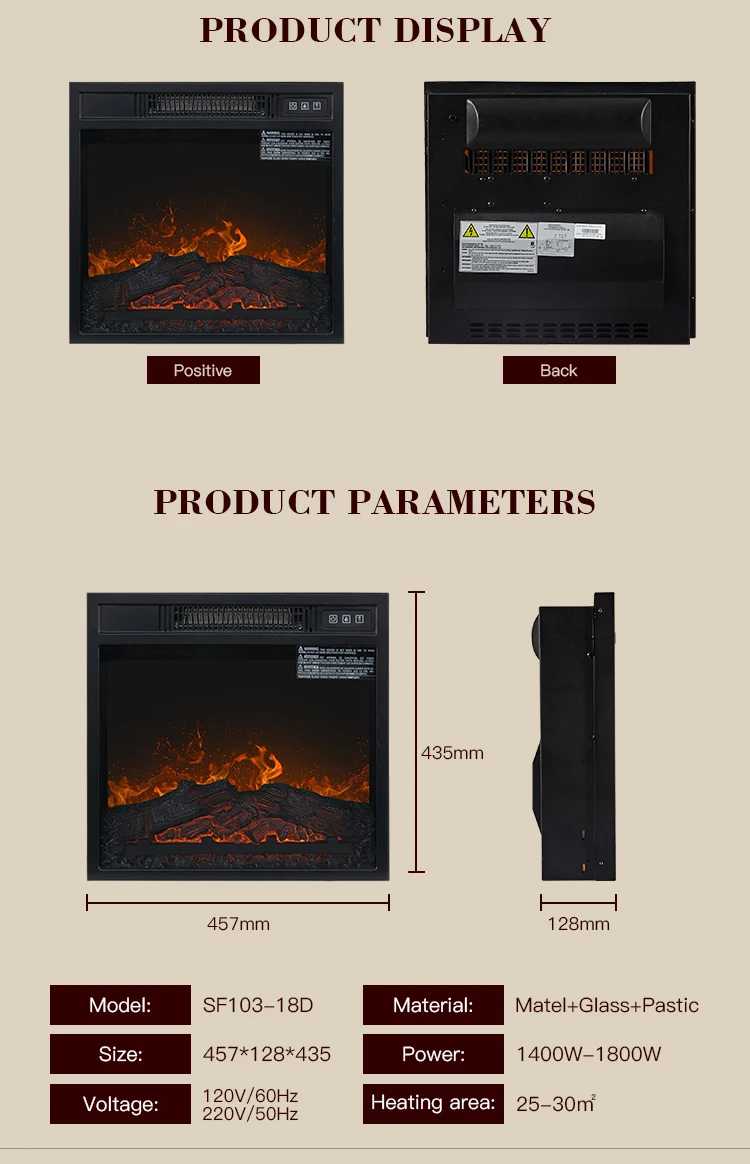 Indoor electric fireplace with mantel electric fireplace TV stand