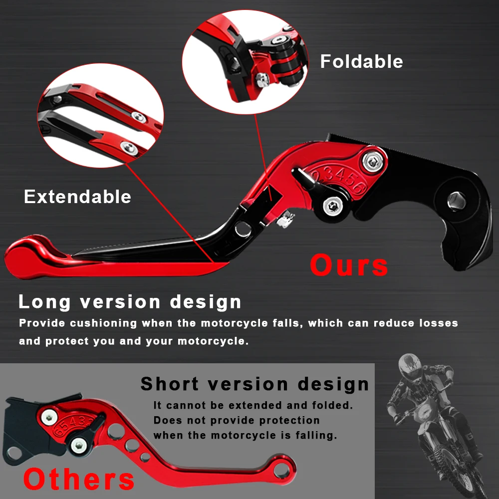 Motorcycle Accessories CNC Aluminum Foldable Extendable Motorcycle Brake Clutch Lever for Yamaha YZF R1 2004-2008 2004 2006 2007