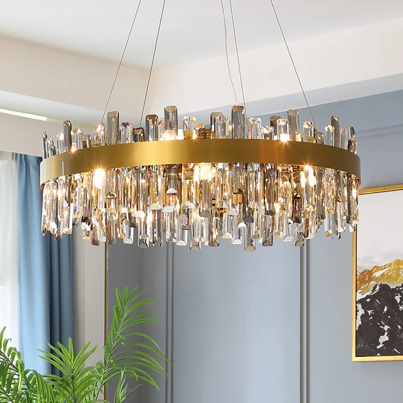 Modern Crystal Chandelier Restaurant Light Luxury Led Chandelier for Living Room Dining Room Bedroom Decoration