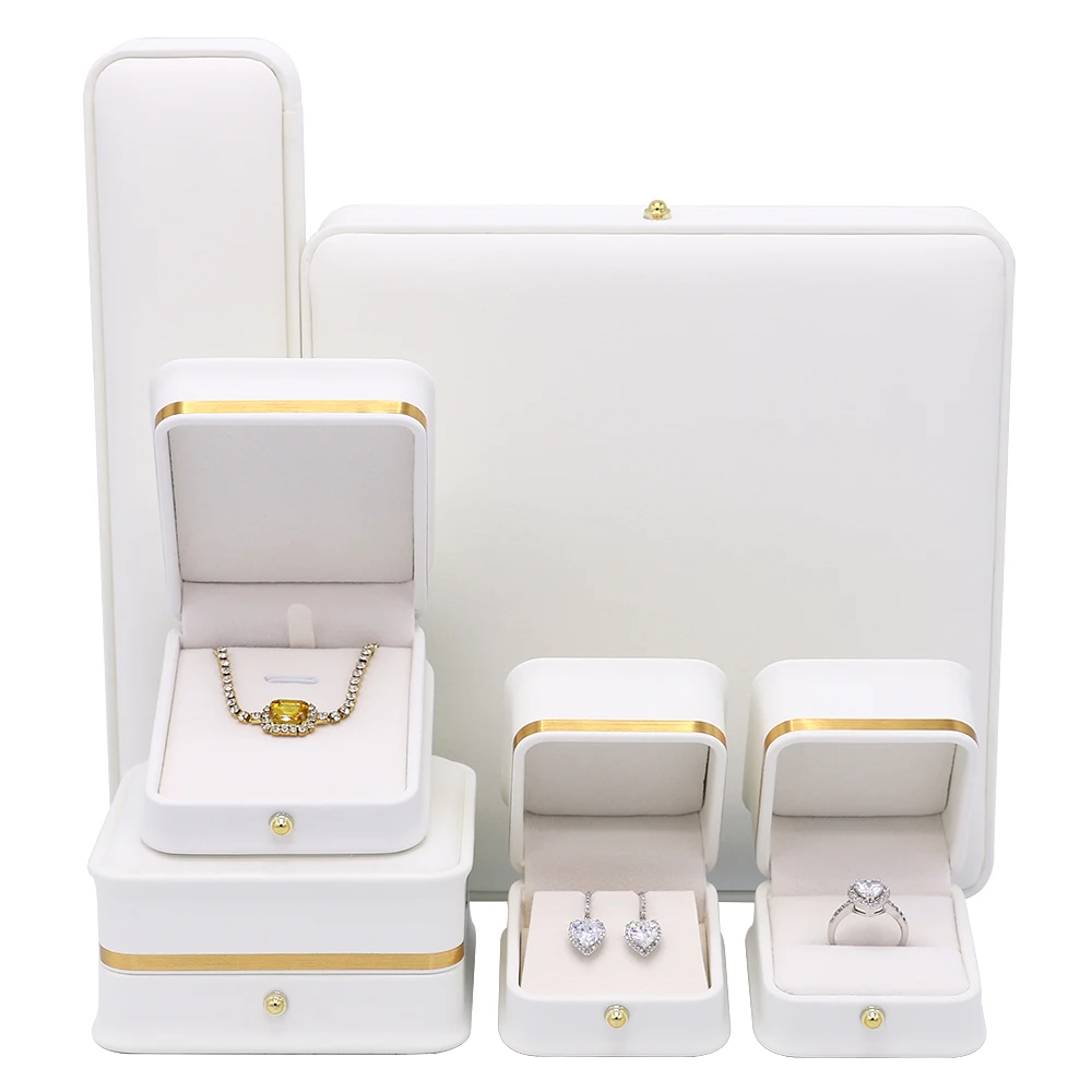 Mini Jewelry Gift Box Bangle Bracelet Pendant Earring Ring Necklace PU Leather Custom Jewelry Boxes Packaging Box Set with LOGO