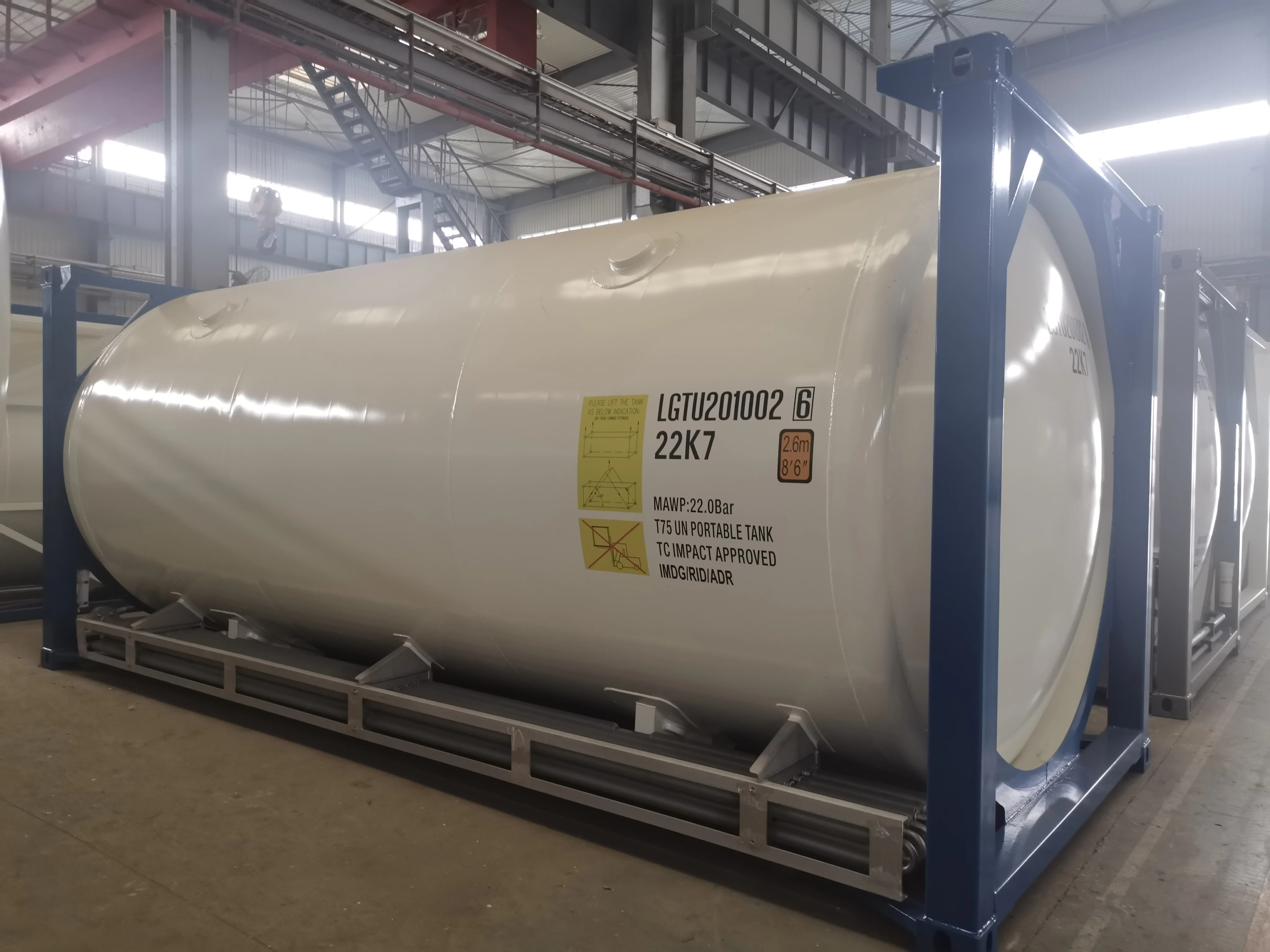 Переносной передвижной 20 футов T75 контейнер-цистерна 21000 литров криогенный транспортировочный для LOX LIN LAr LCO2 LN2O