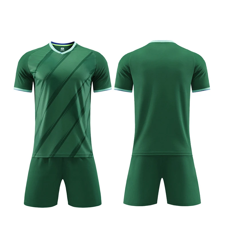 New Striped Soccer Kits Custom Jersey Uniform Unisex Jogging Suit Adult Football Jersey Gray Color Breathable And Quick-drying