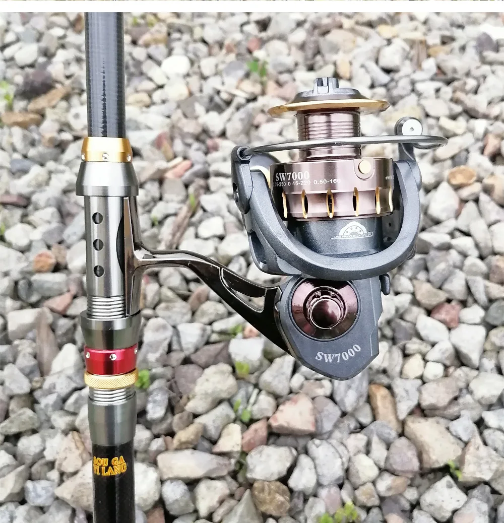 SW2000-7000 Fishing Reel Sea Fishing Long Cast Round  All Metal Rock Metal Fishing Spinning Reel