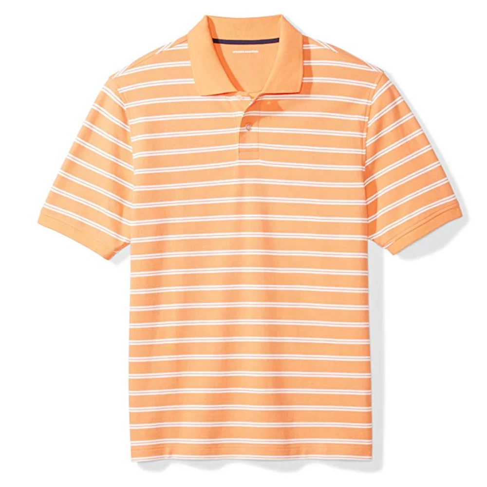 wholesale short sleeve logo Polo shirt, Custom striped yarn dye cotton polo t shirt manufacturer